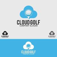 ensemble de modèles de vecteur de conception de logo de golf de nuage