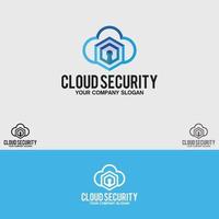 ensemble de modèles de vecteur de conception de logo de sécurité cloud