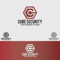 ensemble de modèles de vecteur de conception de logo de sécurité cube