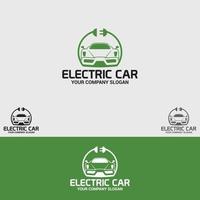 ensemble de modèles de vecteur de conception de logo de voiture électrique