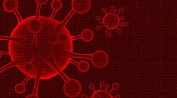 danger coronavirus 2019-ncov sur fond rouge, concept de soins médicaux et de microbiologie vecteur