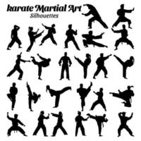 karaté silhouette de martial les arts vecteur illustration.