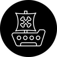 pirate navire vecteur icône style