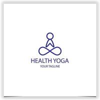 yoga studio bien-être logo avec nettoyer et élégant lignes style conception vecteur illustration logo prime élégant modèle vecteur eps dix