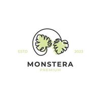 vecteur monstera feuille logo conception concept illustration idée