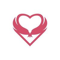 animal Aigle mouche avec l'amour moderne logo vecteur