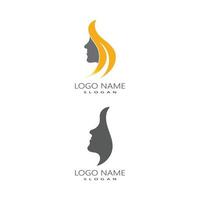 femme, visage, silhouette, caractère, illustration, logo, icône, ensemble vecteur