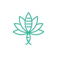vert cannabis avec ADN ligne moderne logo vecteur