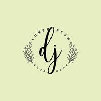 dj initiale beauté floral logo modèle vecteur