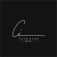 lettre ci signature logo template vecteur