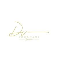 lettre dv signature logo template vecteur