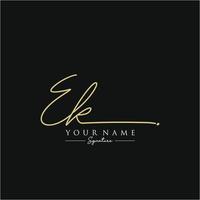 lettre ek signature logo template vecteur