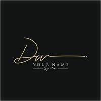 lettre dw signature logo template vecteur