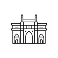 porte de Inde, bâtiment, diwali vecteur icône