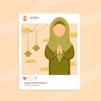 modèle de médias sociaux ramadan kareem mubarak vecteur