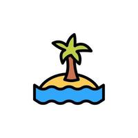 île, palmier, océan vecteur icône