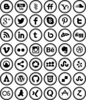 collection de logos de médias sociaux populaires vecteur