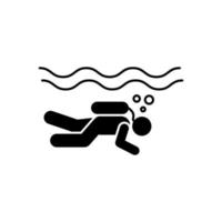 homme nager sous-marin vecteur icône