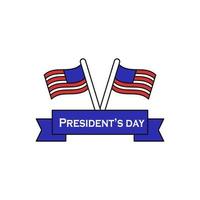 Président journée Etats-Unis drapeaux vecteur icône