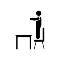 école jouer sur classe chaise pictogramme vecteur icône