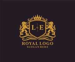 modèle de logo de luxe royal le lion lettre initiale dans l'art vectoriel pour le restaurant, la royauté, la boutique, le café, l'hôtel, l'héraldique, les bijoux, la mode et d'autres illustrations vectorielles.