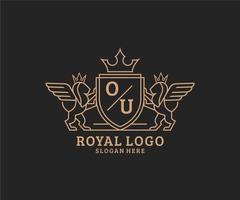 initiale ou lettre Lion Royal luxe héraldique, crête logo modèle dans vecteur art pour restaurant, royalties, boutique, café, hôtel, héraldique, bijoux, mode et autre vecteur illustration.