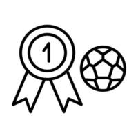 médaille, nombre un, Football vecteur icône