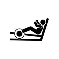 jambe presse homme Gym sport aptitude avec La Flèche pictogramme vecteur icône
