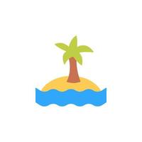 île, palmier, océan vecteur icône