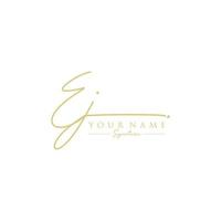 lettre ej signature logo template vecteur