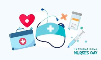 international infirmières journée Contexte vecteur
