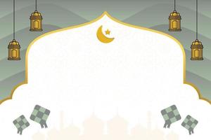 modifiable eid vente bannière modèle. avec diamant ornements, lune, étoiles, lanternes et le silhouette de une mosquée. conception pour social médias, affiche, salutation carte, internet. islamique vecteur illustration