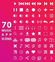 70 la musique app Icônes vecteur