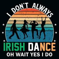 irlandais Danse millésimes T-shirt conception vecteur