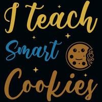 je enseigner intelligent biscuits T-shirt conception vecteur