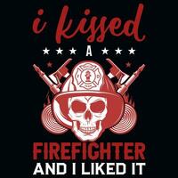 conception de tshirt pompier vecteur