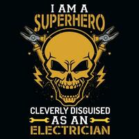 électricien T-shirt conception vecteur
