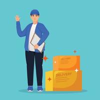 livraison courrier gens un service vecteur illustration