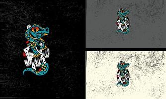 peu vert dino vecteur illustration mascotte conception