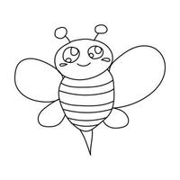 dessin au trait d'abeille vecteur