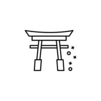 torii porte Japon point de repère vecteur icône