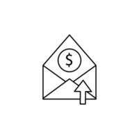 e-mail, message, dollar vecteur icône