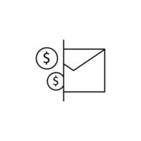 dollar, e-mail, message vecteur icône