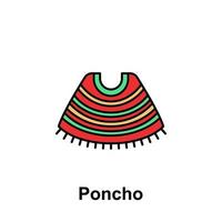 poncho, robe vecteur icône