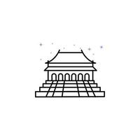 Pékin, Chine culture, bâtiment vecteur icône