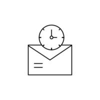 e-mail, horloge, SMS, envoyer vecteur icône