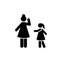 femme enfant mère pictogramme vecteur icône