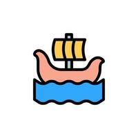 viking, bateau, océan vecteur icône