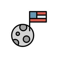 lune Etats-Unis drapeau vecteur icône