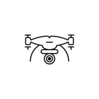drone avec caméra champ contour vecteur icône